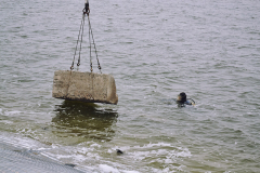 Repair of a dam on the Khadzhibey estuary using Bontec concrete mattresses.