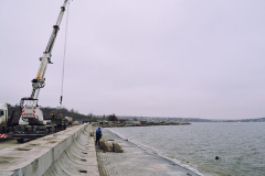 Repair of a dam on the Khadzhibey estuary using Bontec concrete mattresses.