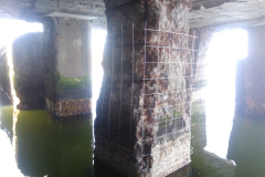 Preparing the pile for concreting.      