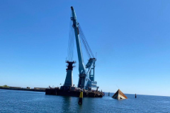 Operation to lift a sunken ship, 2023.