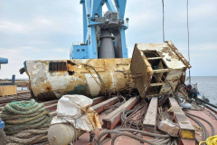 Operation to lift a sunken ship, 2023.