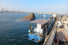 Operation to lift a sunken ship, 2023.