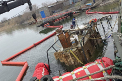 Operation to lift a sunken ship, 2023.