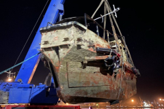 Operation to lift a sunken ship, 2023.