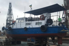Boats repair on the shore.